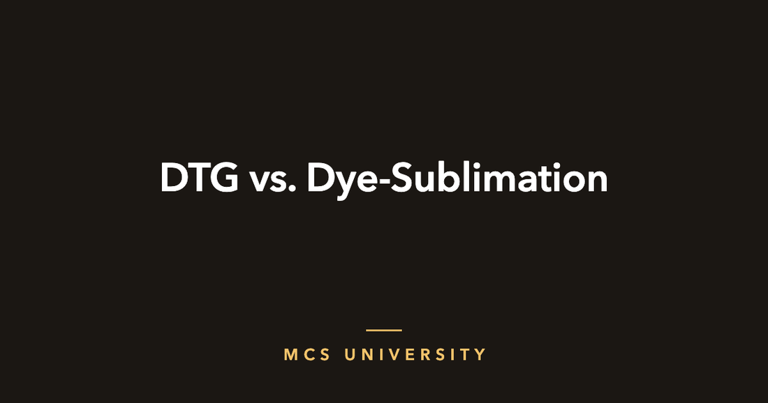MCS University guide cover: DTG vs. Dye-Sublimation