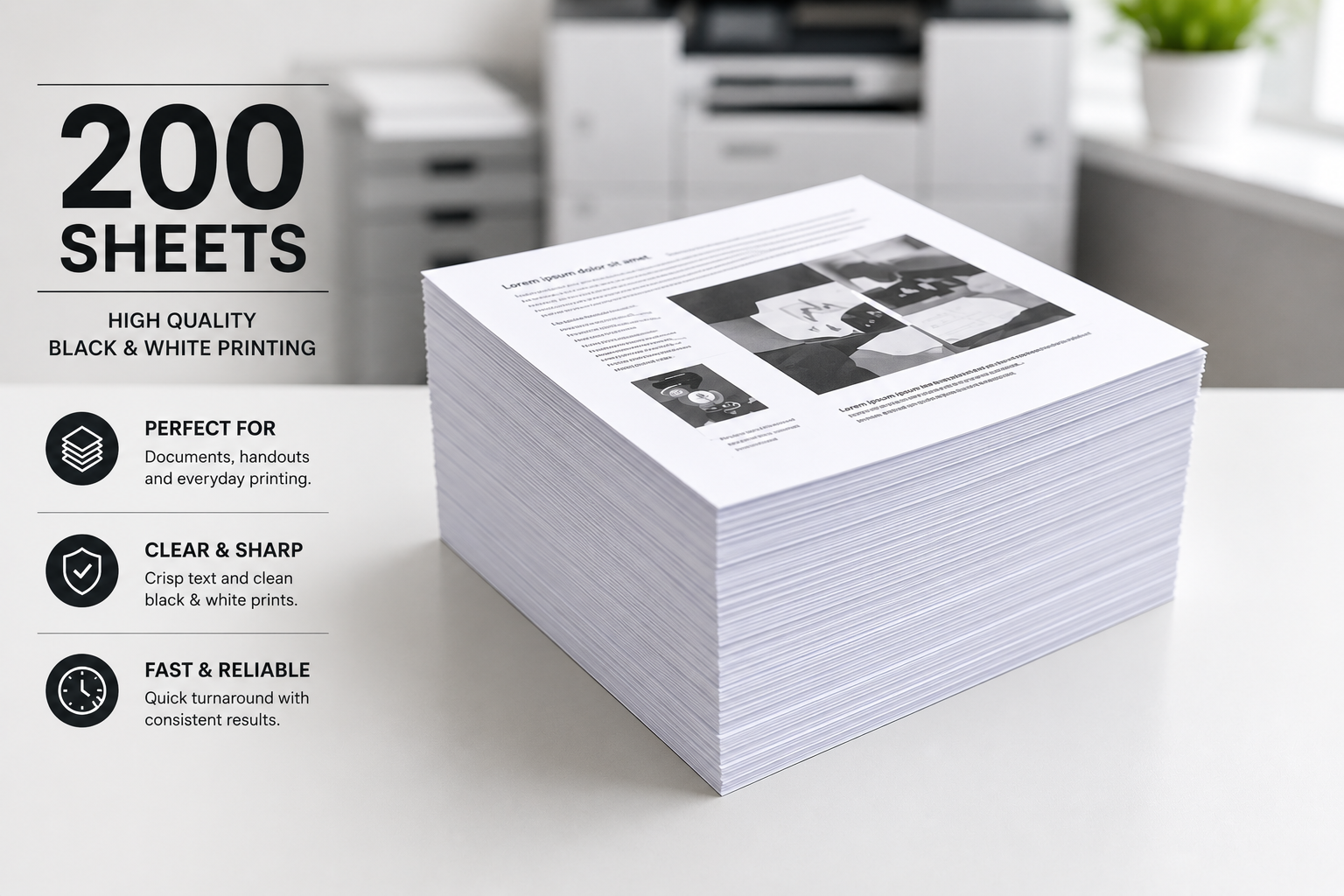 Black and White Printing (per sheet)