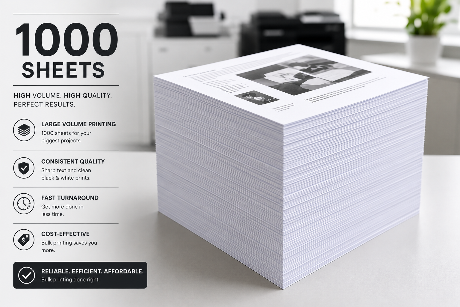 Black and White Printing (per sheet)